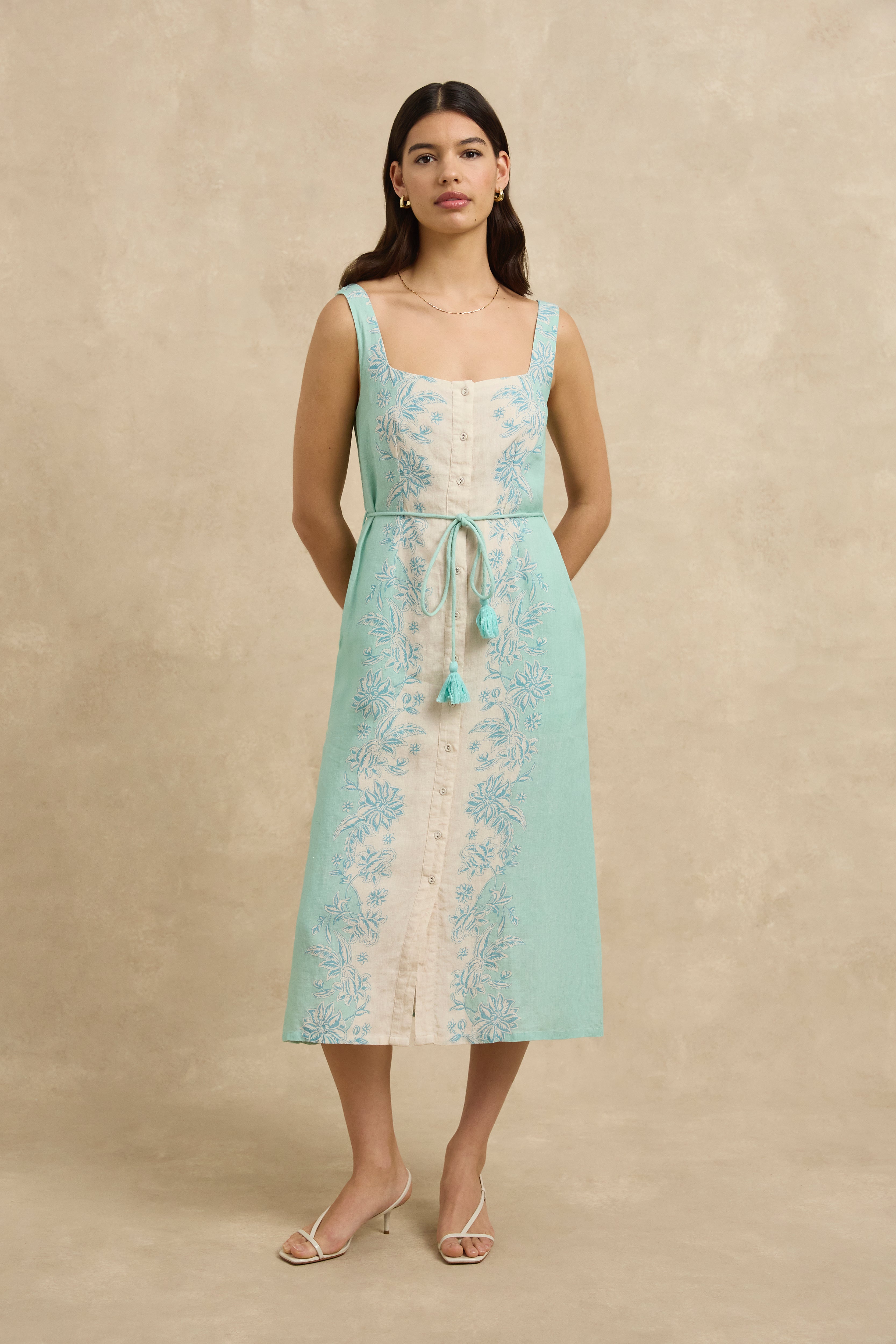 Paloma Dress - Seafoam Bloom